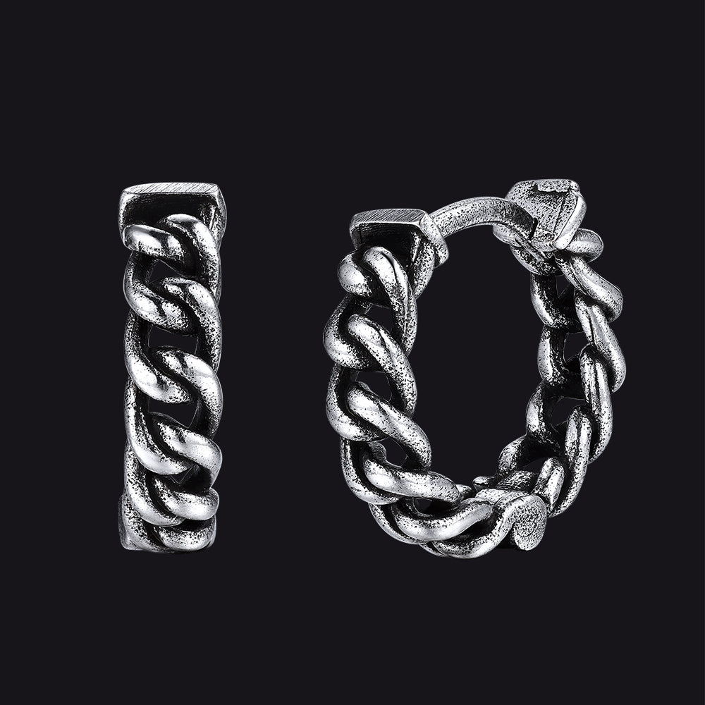 Tribal Chain Hoop Earrings for
