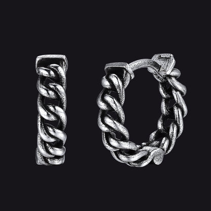 Tribal Chain Hoop Earrings for