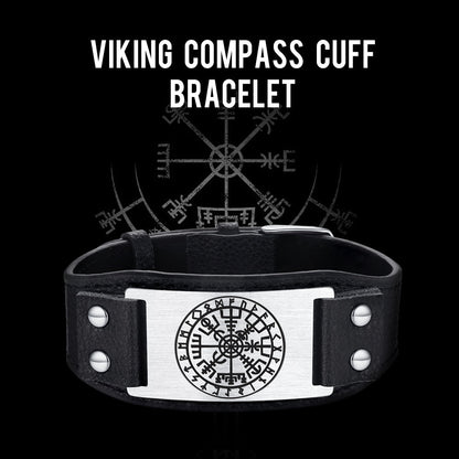 Flash Norse Viking Compass Leather Bracelet Wristband for Son