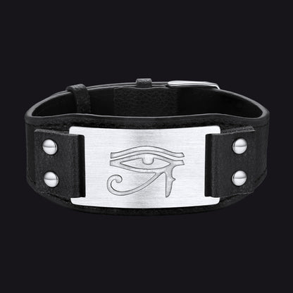 Egyptian Horus Eye Leather Bracelet Wristband for Son