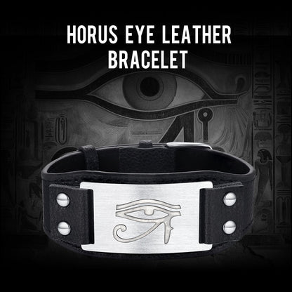 Egyptian Horus Eye Leather Bracelet Wristband for Son