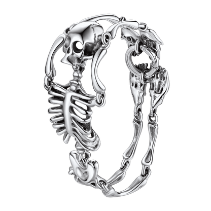 Faithheart Stainless Steel Body Skull Skeleton Bracelet for