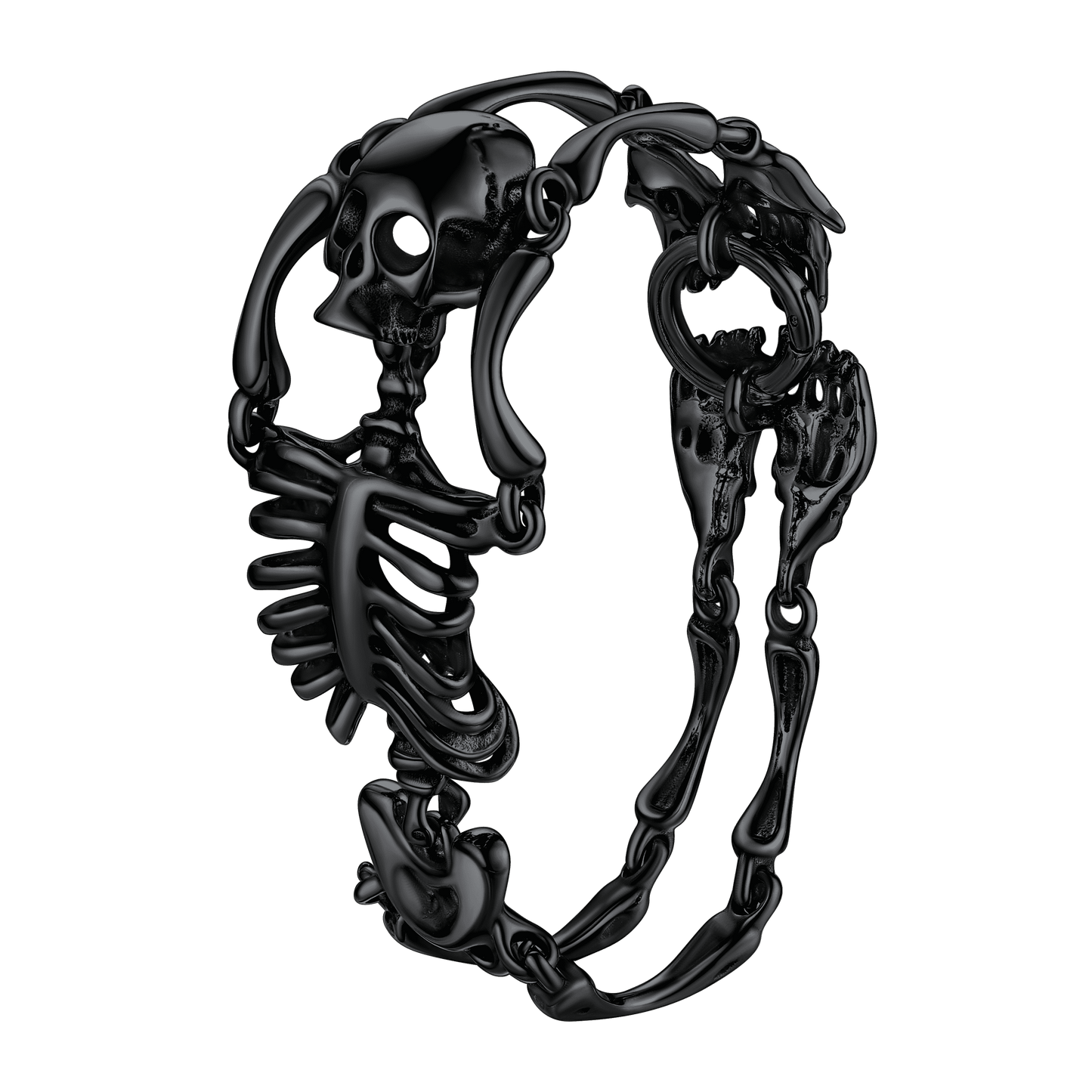 Faithheart Stainless Steel Body Skull Skeleton Bracelet for