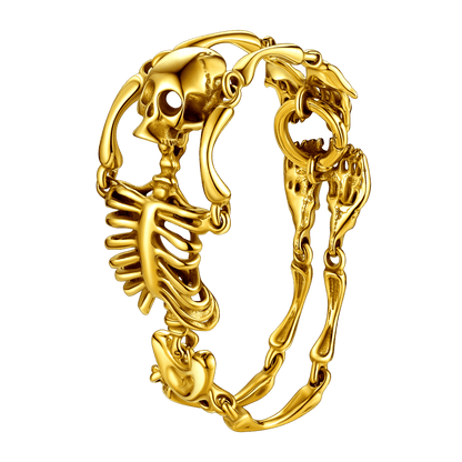 Faithheart Stainless Steel Body Skull Skeleton Bracelet for