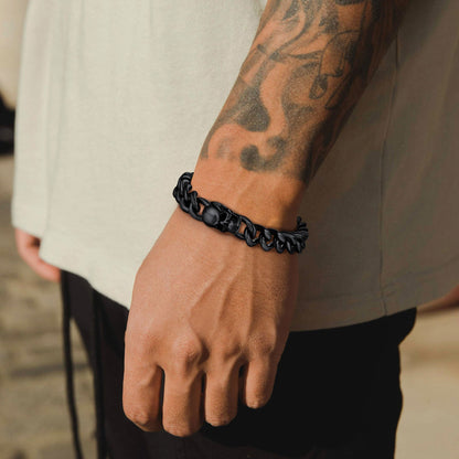 Gothic Heavy Cuban Chain Skull Bracelet for in Stainless Steel
