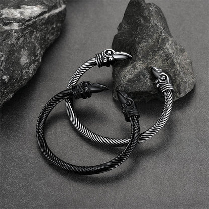 Faithheart Viking Raven Cuff Bracelet Bangle for