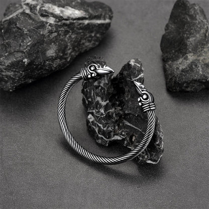 Faithheart Viking Raven Cuff Bracelet Bangle for