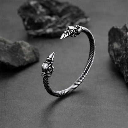 Faithheart Viking Raven Cuff Bracelet Bangle for