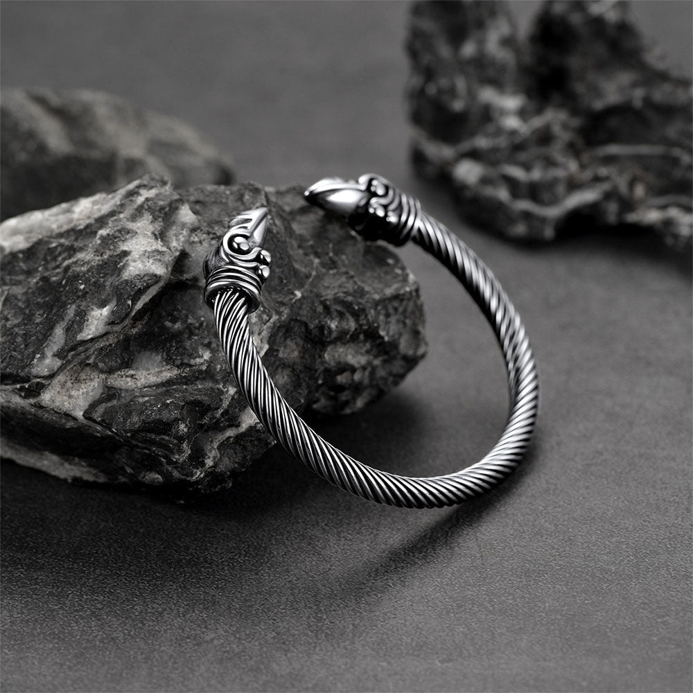 Faithheart Viking Raven Cuff Bracelet Bangle for