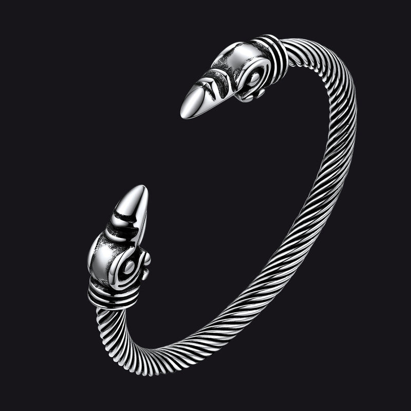 Faithheart Viking Raven Cuff Bracelet Bangle for