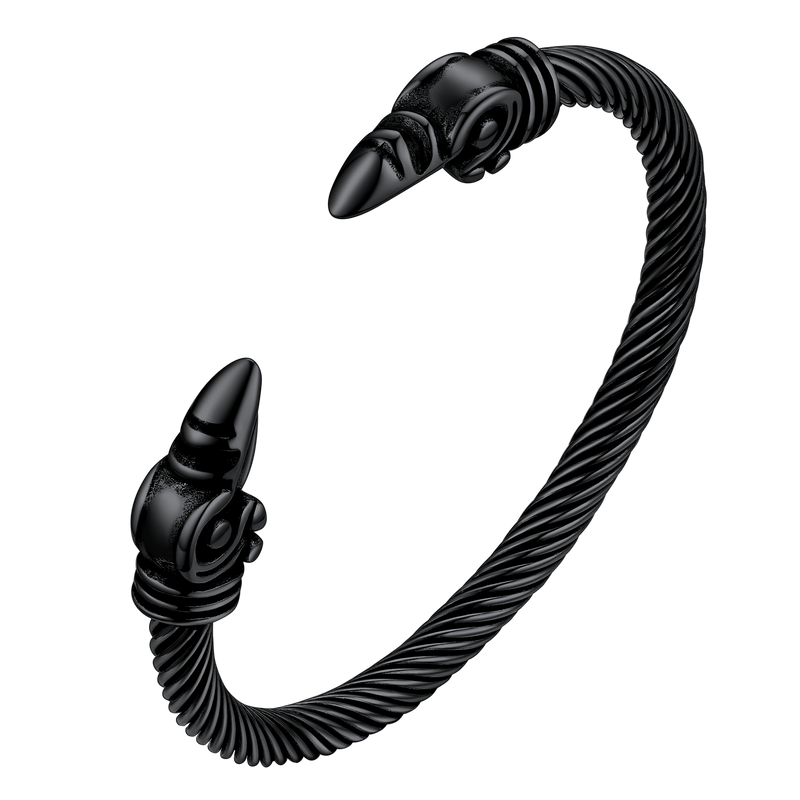 Faithheart Viking Raven Cuff Bracelet Bangle for