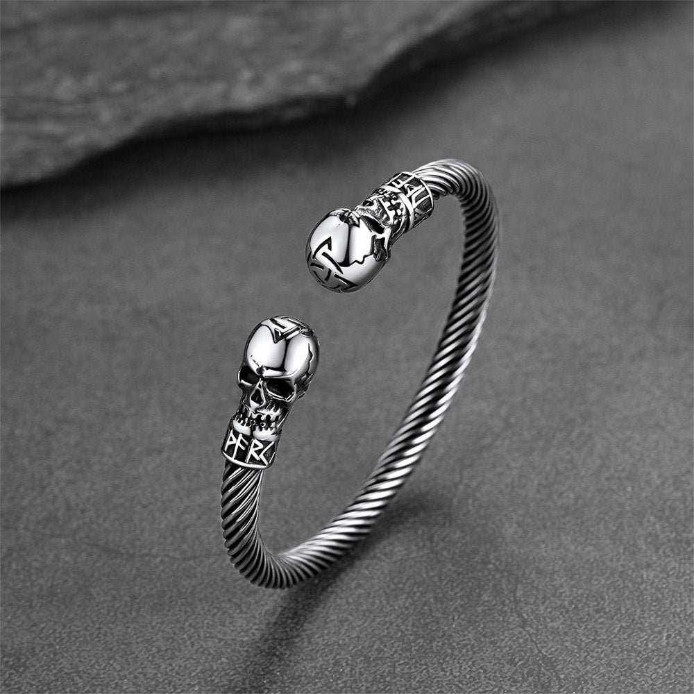 Skull Cuff Bracelet Adjustable Bangle for