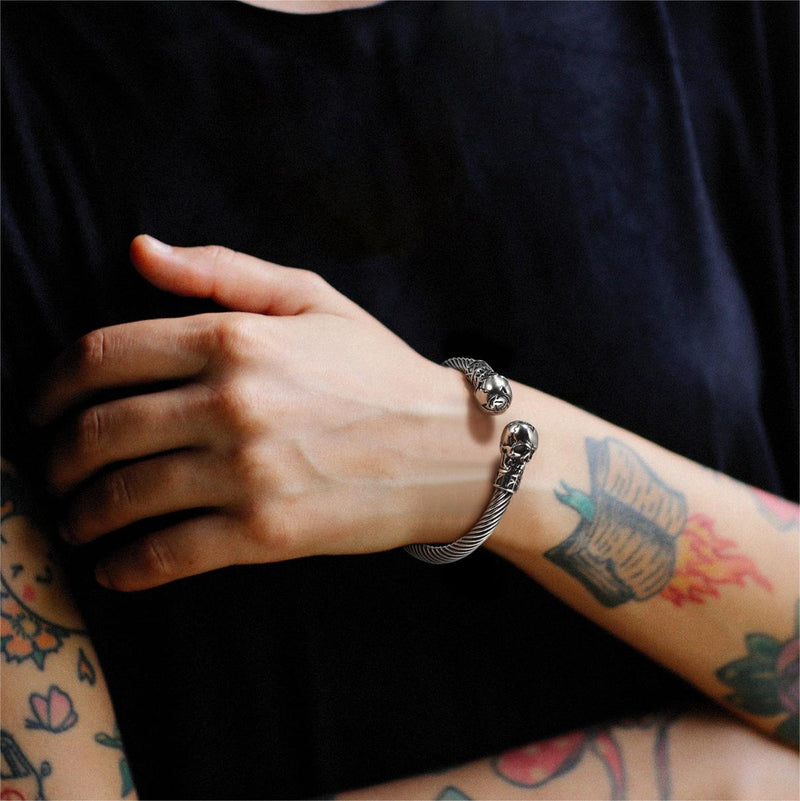 Skull Cuff Bracelet Adjustable Bangle for