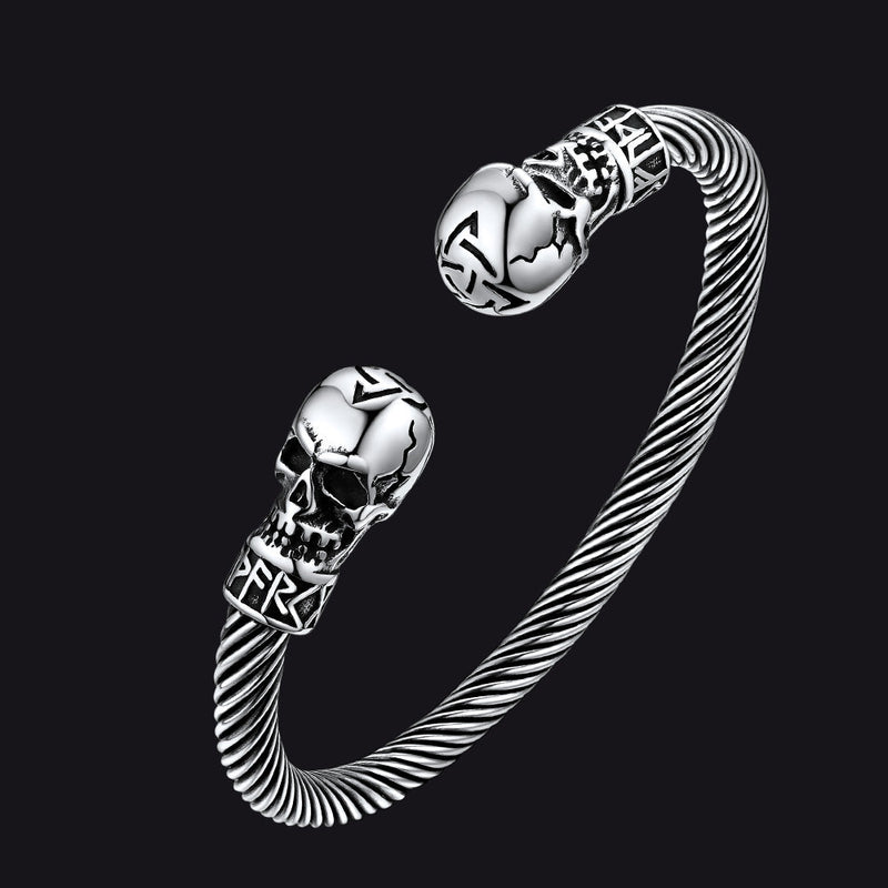 Skull Cuff Bracelet Adjustable Bangle for
