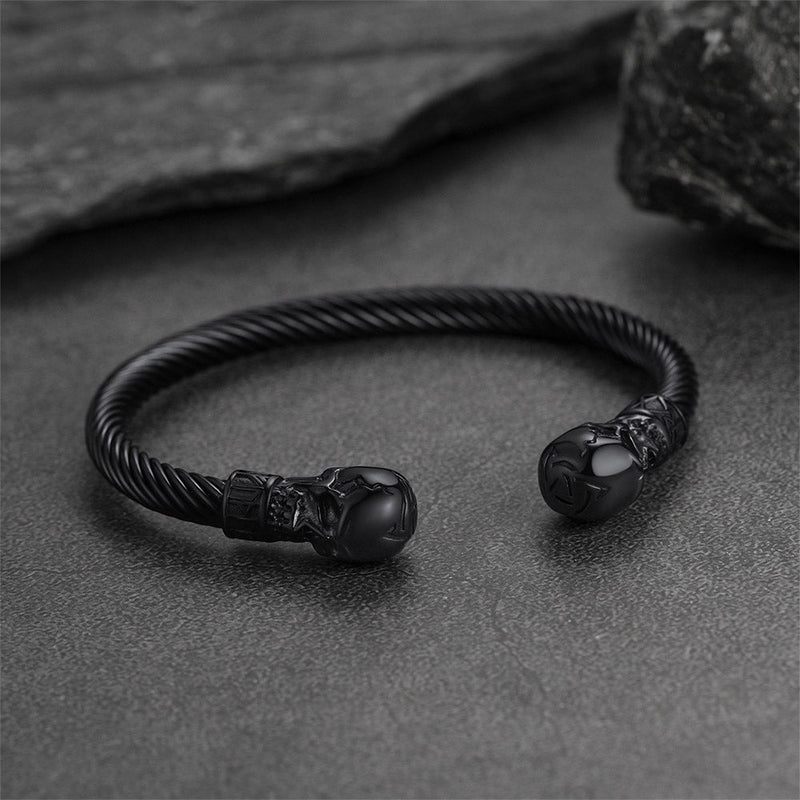 Skull Cuff Bracelet Adjustable Bangle for