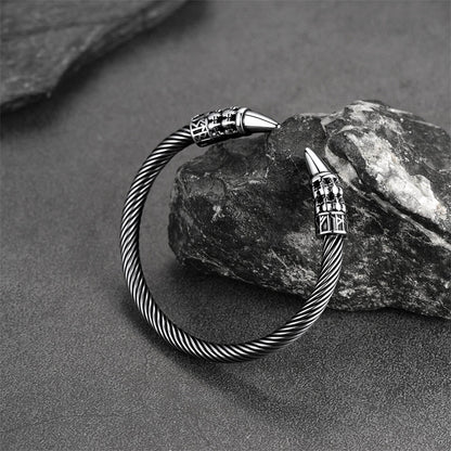 Viking Runes Skull Arm Ring Dangle Bracelet for