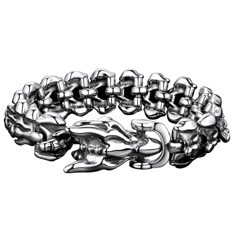 Viking Dragon Head Bracelet Stainless Punk Bracelet