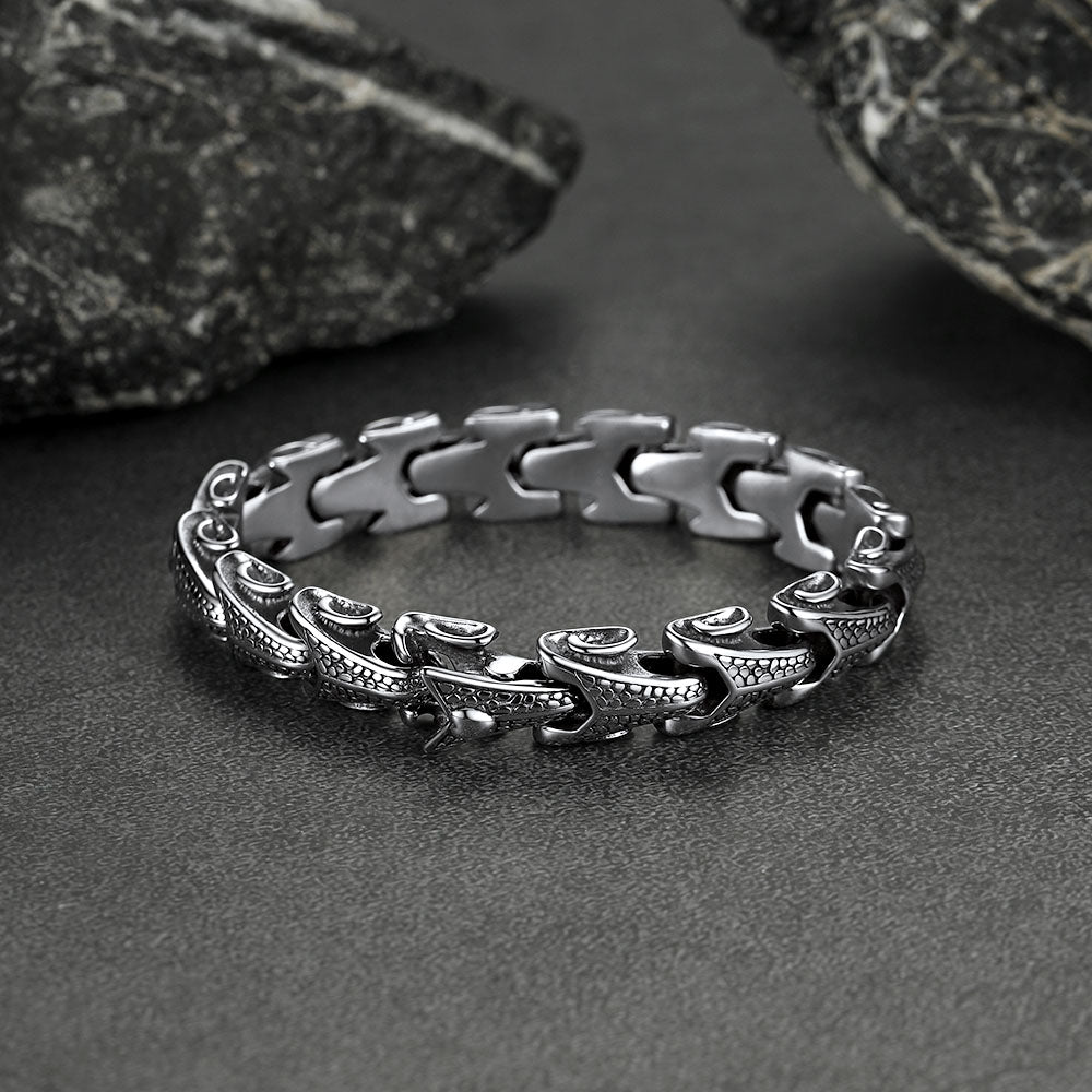 Chunky Dragon Chain Bracelet for in Stainless Steel