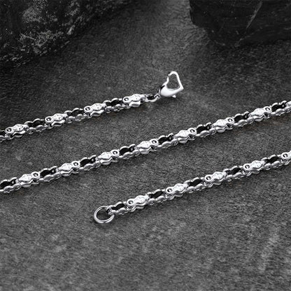 Stainless Steel Biker Chain Necklace With Cross for