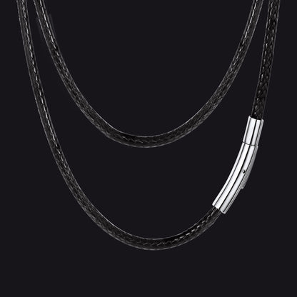 Braided Leather Cord Chain Wax Rope Necklace for 2mm/3mm
