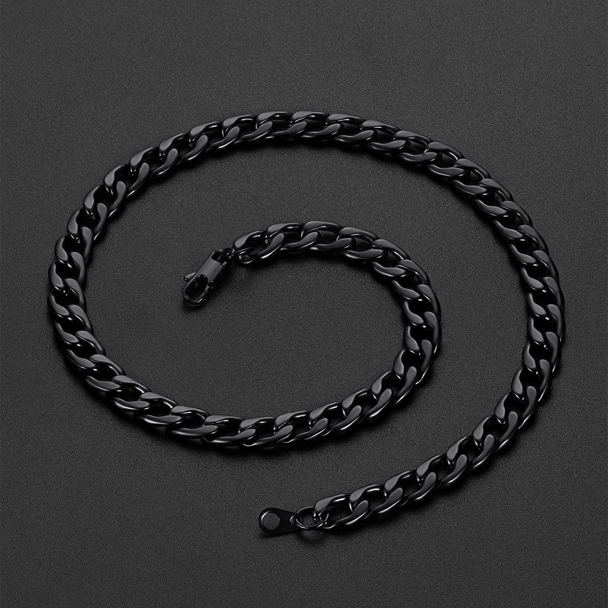 Sturdy Cuban Link Chain Necklace Lobster Clasp for