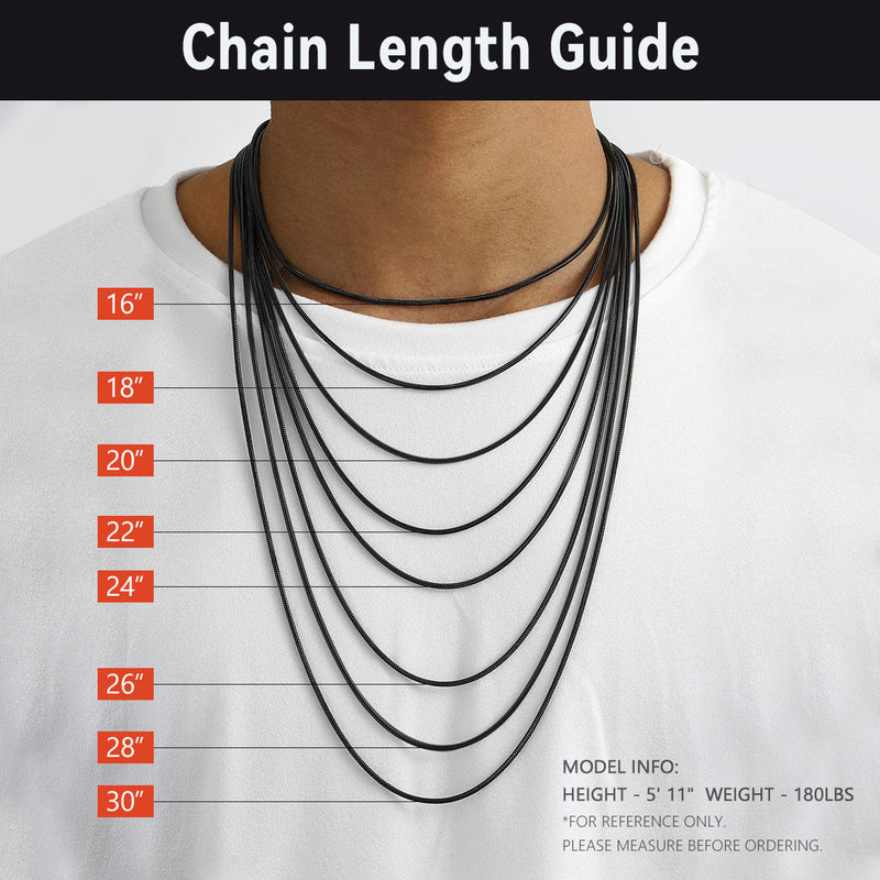 2mm Thin Snake Chain Stainless Steel Necklace for