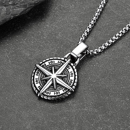 Gothic Compass Necklace Polaris Pendant for Father Gift