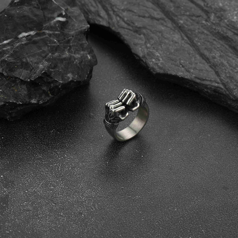 Faithheart Punk Rock Stainless Steel Boxing Fist Ring for