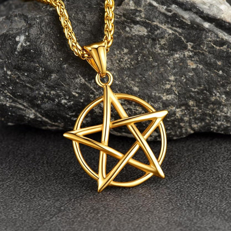 Tetragrammaton Pentagram Necklace for