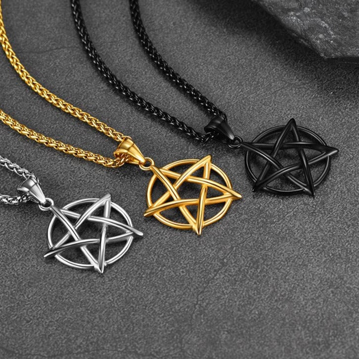 Tetragrammaton Pentagram Necklace for