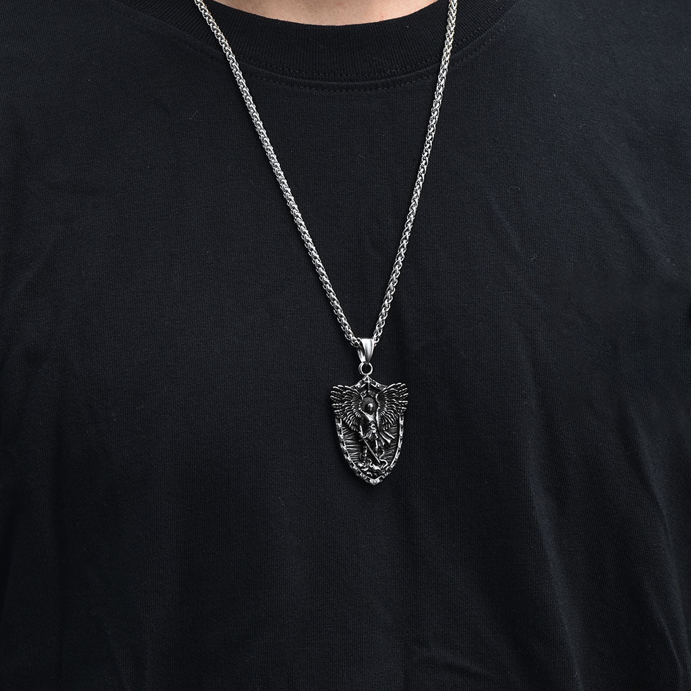 Shield of Archangel Saint Michael Pendant Necklace for