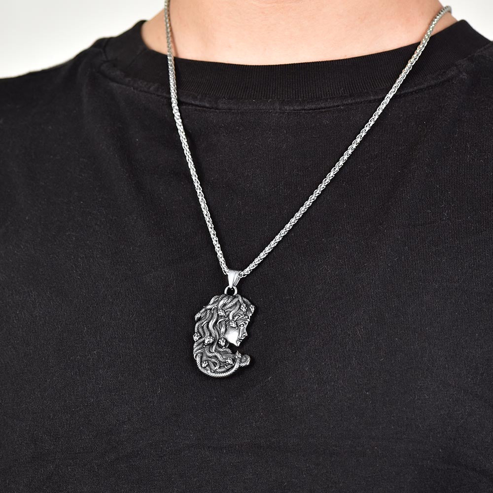 Greek Mythology Medusa Pendant Necklace Stainless Steel