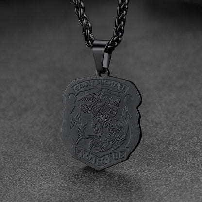 Archangel St. Michael Necklace Medal Shield Pendant for