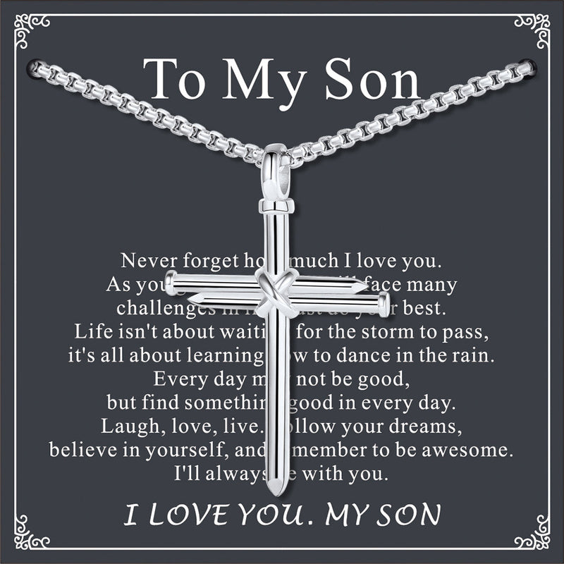 Christian Nail Cross Pendant Necklace for