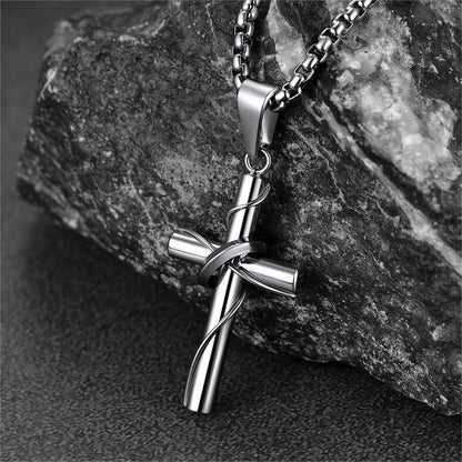 Christian Halo Ring Cross Necklace Pendant for