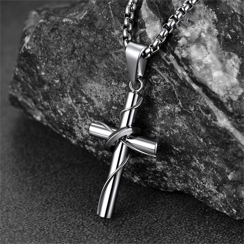 Christian Halo Ring Cross Necklace Pendant for