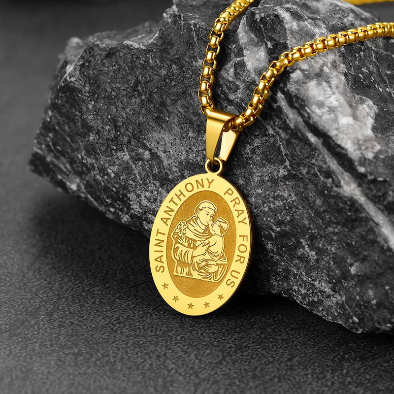 Saint Anthony Necklace Catholic Patron Saints Medal