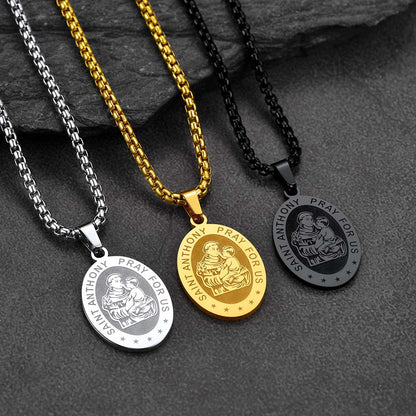 Saint Anthony Necklace Catholic Patron Saints Medal