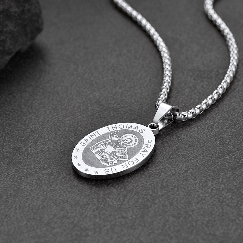 Saint Thomas Aquinas Necklace Catholic Patron Medal