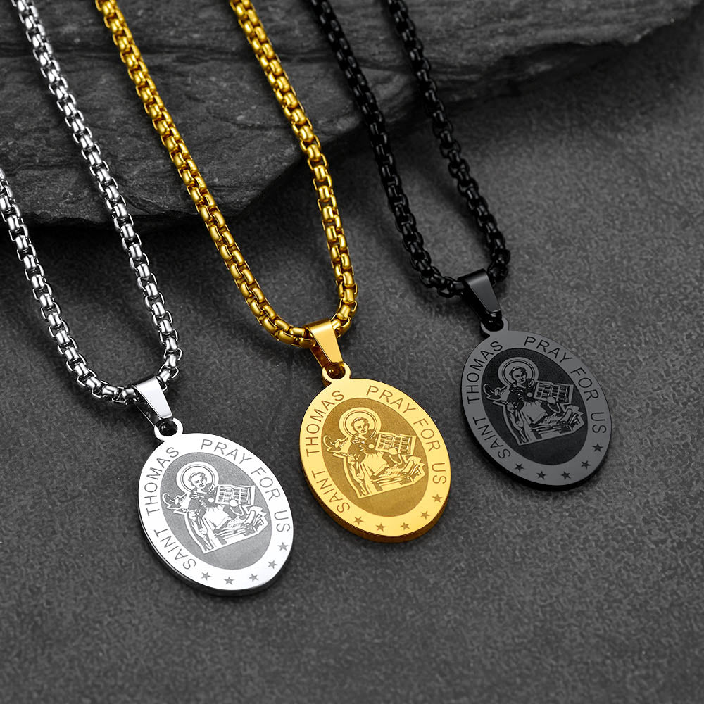Saint Thomas Aquinas Necklace Catholic Patron Medal