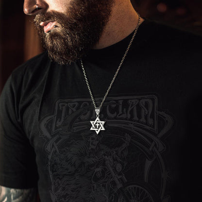 Jewish Star of David With Cross Necklace for