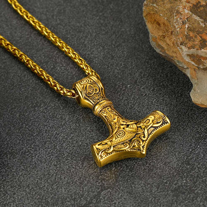 Norse Viking Thor's Hammer Necklace Mjolnir Pendant for