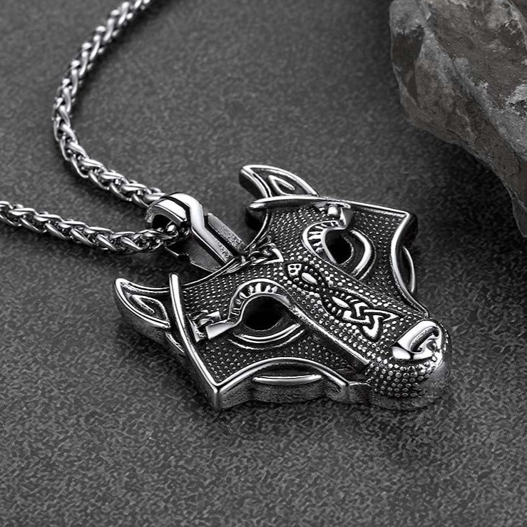 Norse Viking Celtic Wolf Necklace Amulet Jewelry for