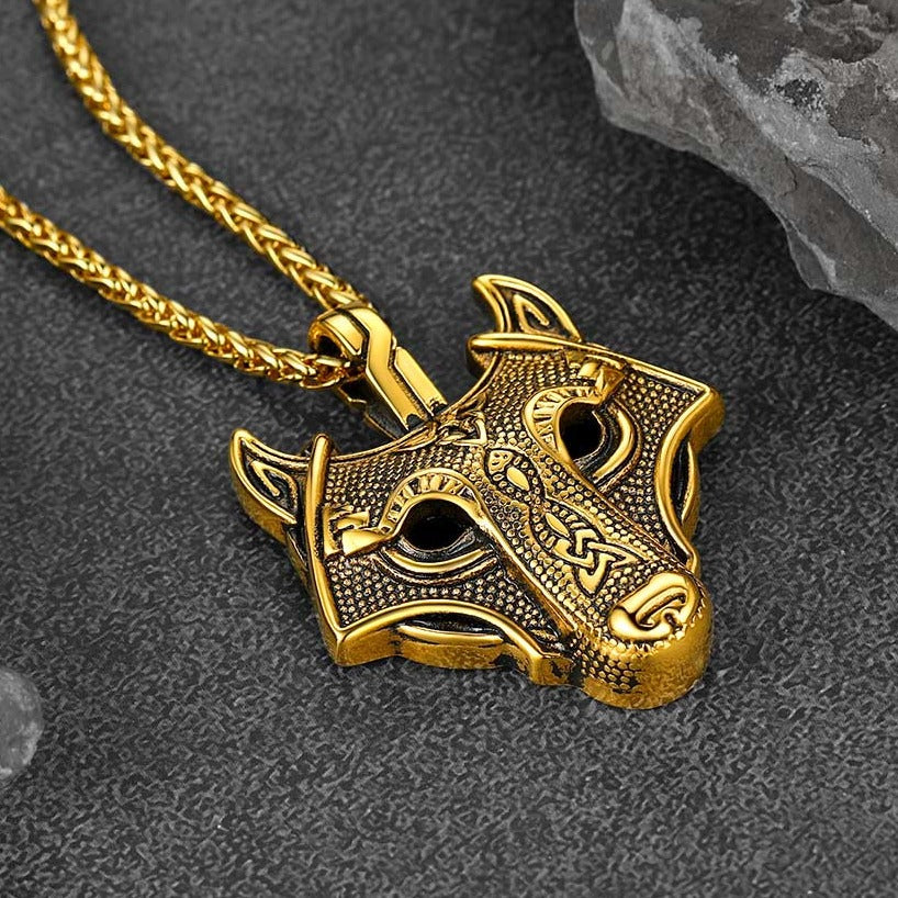 Norse Viking Celtic Wolf Necklace Amulet Jewelry for