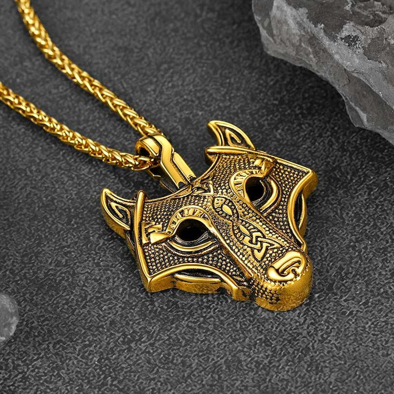 Norse Viking Celtic Wolf Necklace Amulet Jewelry for