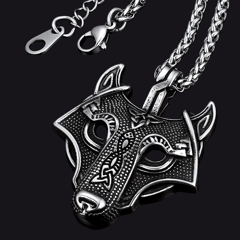 Norse Viking Celtic Wolf Necklace Amulet Jewelry for