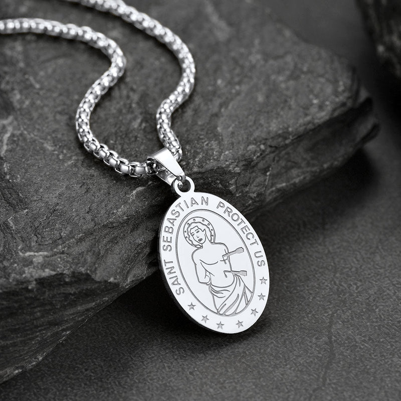 Customized St Sebastian Pendant Necklace Medal