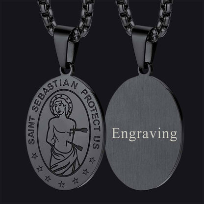 Customized St Sebastian Pendant Necklace Medal