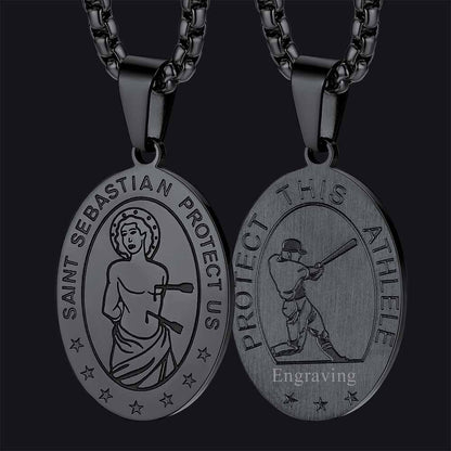 St Sebastian Baseball Necklace for Protection
