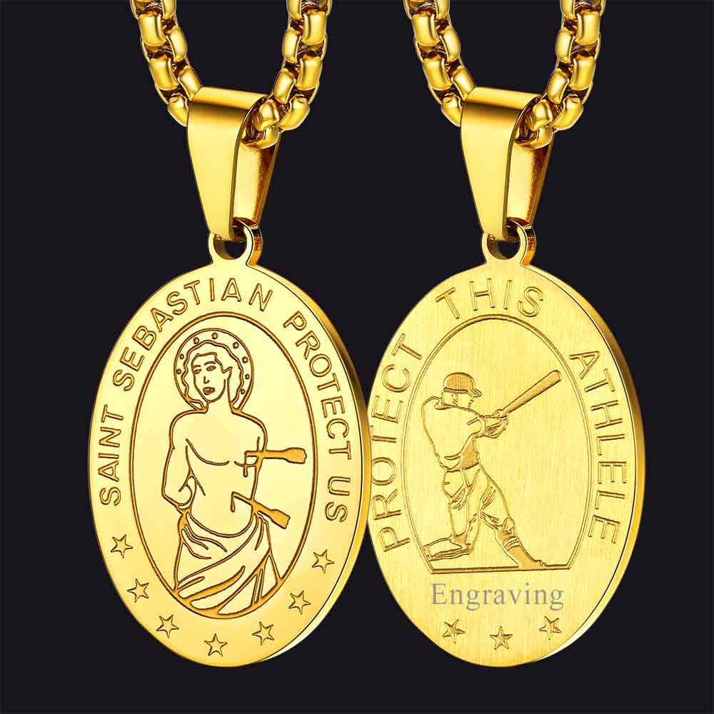 St Sebastian Baseball Necklace for Protection